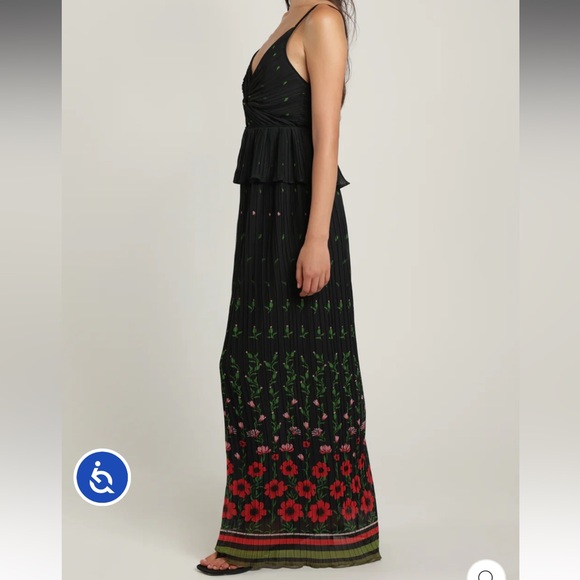 Sabina Musayev Poppy Dipped Pleated Maxi Dress - Picture 5 of 11